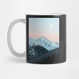 Mountains, Moon, Nature, Fashion print, Scandinavian art, Modern art, Wall art, Print, Minimalistic, Modern Mug